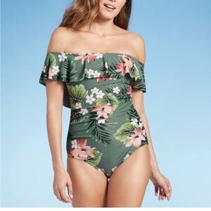 Kona Sol Tropical Print Swimsuit